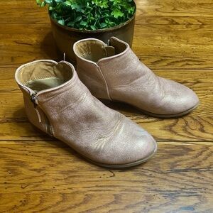 Target Girls Pink Man Made Glitter Side Zip Boots 3.